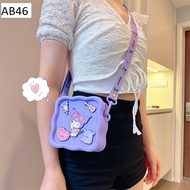 Jm Jibbitz Silicone Crossbody Bag Cute Cartoon Jibbitz Silicone Square Bag Cartoon Jibbitz Silicone 