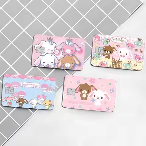 S-Sugarbunnies Credit Card Skin Stickers No Adhesive Residue Water Proof for VISA Credit Card Subway