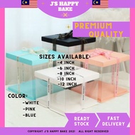 Cake box 4/6/8/10/12 Inches 1 tier Transparent Cake Box Gift Box Birthday Wedding (No Ribbon) Kotak 