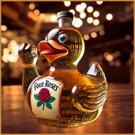 Glass Liquor Bottle Prank Duck Whiskey Bottle Decanter Cute Animal Statue Liquor Container Tabletop 