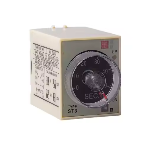 ST3PA-A/B/C/D/E/F/G Time Relay With Base Socket AC 220V 110V 380V Power On Time Delay 8 Pins Off Del