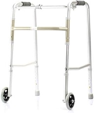 Cozy Handrail Walker Elderly Disabled Walking Support Four-legged Crutches Rehabilitation Aluminum Alloy Double Pulley 59cmx50cmx78cm Non-slip Walking Stick With Hospital Decoration
