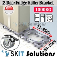 2-Door Fridge Extendable Movable Base Bracket Stand Double Door Refrigerator Trolley Roller Wheels Washing Machine Dryer