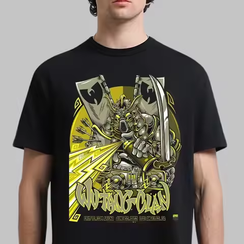 Wu Tang Clan Global Tour Mercah Graphic Print Tshirt High-end Luxury Men Women Top Y2k Fashion Overs