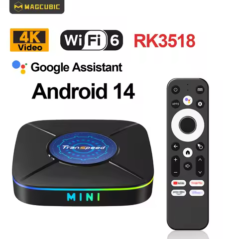 Transpeed K8 ATV Android14 HDR10+ TV BOX RK3518 With Voice Assistant TV Apps Wifi6 Quad Core Cortex