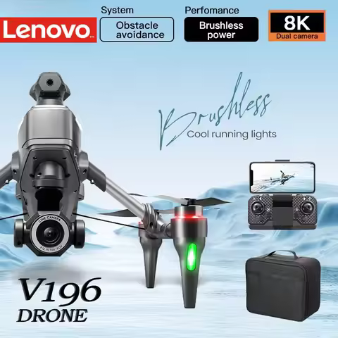 Lenovo V196 Drone 8K Professional 4K HD Camera 5G Wifi 360° Obstacle Avoidance Brushless Foldable Qu
