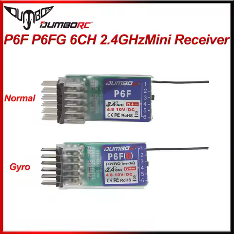 DUMBORC P6F P6FG 6CH 2.4GHz Mini Receiver with/without Gyro for X6 Transmitter Remote Control RC WLt