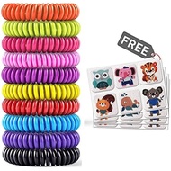 20 Pack Mosquito Bracelets With 4 Patches - Waterproof Wrist Bands For Kids &Amp; Adults, Natural De