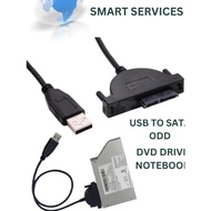 USB To SATA 13Pin(7+6) Laptop DVD CD ROM Optical Drive Adapter Cable Converte