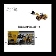 HUINA BACKHOE LOADER SIMULATION DIE-CAST MATEL ENGINEERING VEHICLE MODEL 1714 SCALE 1:50