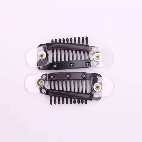 Q-19 10PC 10-Teeth Wig Clips Hair Extension Tools Hair Extension Snap Clip with PU