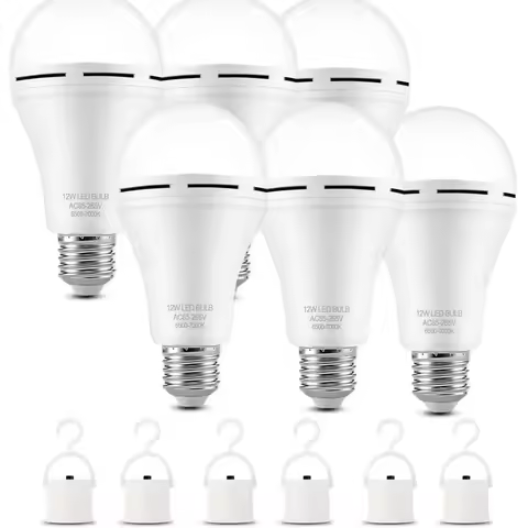 6/4Pack Rechargeable Emergency Light Bulbs, Battery Powered Energy Efficient LED Light Bulb 6000K Da