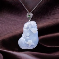 紫羅蘭翡翠猴如意吊飾 925純銀墜頭 | 天然緬甸玉翡翠A貨 | 送禮