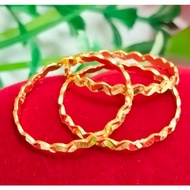 Cincin ombak dewasa emas 916 tulen