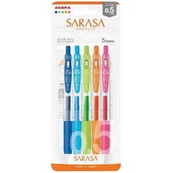 【Direct from Japan】 Zebra Sarasa Clip Gel Ballpoint Pen 0.5mm 5-Color Set N JJ15-5C-N