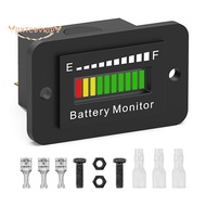 12V 24V 36V 48V 60V 72V LED Battery Monitor Gauge Battery  Gauge Indicator Black