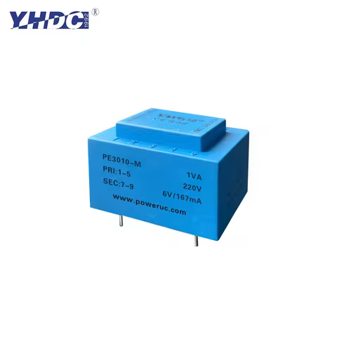 YHDC PE3010-M 1VA 110V/220V/230V/380V 6V/7.5V/9V/12V/15V/18V/24V EI PCB Isolation Transformer Encaps