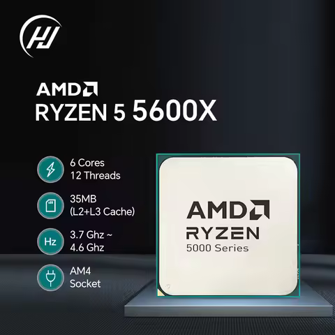 AMD Ryzen 5 5600X 6-Core 12-Thread 65W New CPU Processor Socket AM4 3.7 GHz L3=32M R5 5600X but with