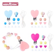 【Innovative】 Diy Baby Pacifier Clip Chain Silicone Bpa Free Pendent Newborn Baby Teething Nursing Toys Hot Air Balloon Bead Teether