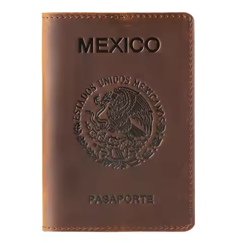 High-end Mexico Genuine Leather Passport Cover For Mexican Credit Card Holder Vintage Men Women Pass