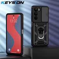 KEYSION เคสเกราะกันกระแทกซิลิโคนสำหรับ Realme C71 + PC ฝาป้องกันเลนส์กล้องสไลด์ฝาครอบโทรศัพท์สำหรับ 