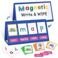 EAMAY CVC Word Building Desktop Pocket Chart Stand with Magnetic Write & Wipe Boards Tent & Cards Ki