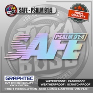 SAFE - PSALM 91:4 | VINYL WATERPROOF CUT-OUT STICKER DECALS【Stickaboss】