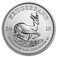 2018 South African Krugerrand 1 oz .999 Silver Coin BU 1oz