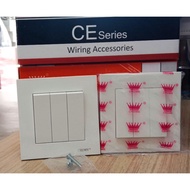 ✨3 GANG 1 WAY FLUSH SWITCH (CE8031B) ( CROWN )✨