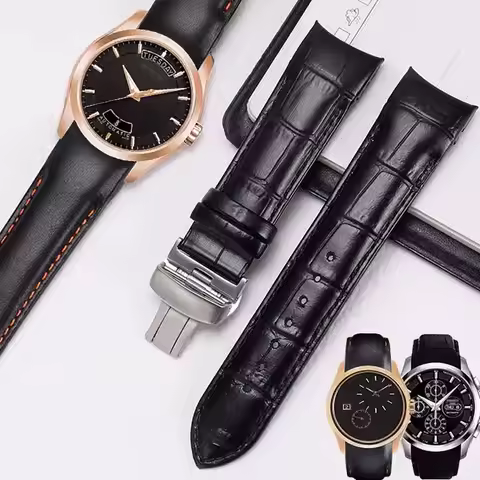 Original Calfskin Leather Men Watchband 1853 for Tissot Watch Strap T035410A 407A Couturier 22 23 24
