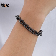 Vnox Stainless Steel Black Bracelet for Men, Hip Hop Rock Street Style Bracelet, Valentine's Day Gif