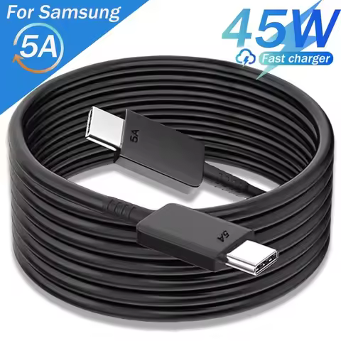 5A 45W PD USB C Cable For Samsung S21 FE S22 Plus S23 S24 Ultra Note 20 Note10 A15 A33 A34 A53 A55 S
