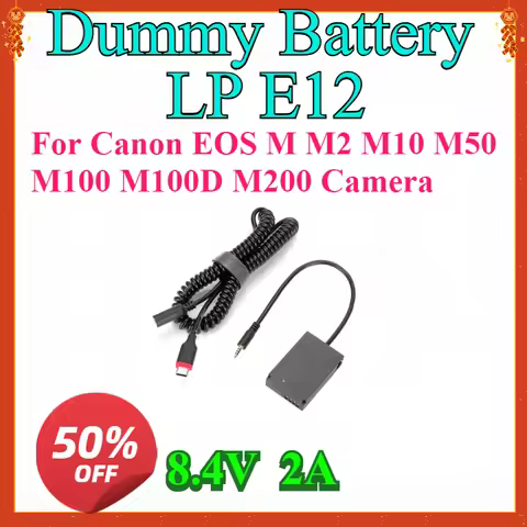 New LP E12 LPE12 ACK-E12 DR-E12 Dummy Battery AC Power Supply Adapter for Canon EOS M M2 M10 M50 M10