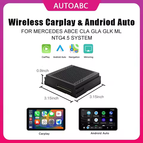 AUTOABC Wireless CarPlay for Mercedes Benz Android Auto Mirror Link AirPlay Function Models A,B,C,E,