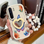 3 Pcs (Romantic Lively Phone Case+Lanyard+Stand)for OPPO F15/F17 Pro/F19 Pro+ 5G/F21 Pro 5G/F21 Pro 