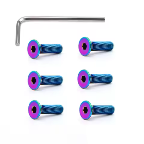 6pcs Car Steering Wheel Bolts Screw Kit Titanium Black Blue For Personal NRG Works Bell Boss