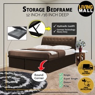 12/16 Inches Deep Storage Bed Frame In 5 Colours- All Sizes Available