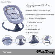 [readystock]☾Mamakiddies New born Electric Baby Auto Swing Leaf Automatic Rocker Multifunctional Buaian Bayi Buai With M