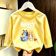Ready Stock COD Boys Girls Autumn Long-Sleeved Tops Children Round Neck Bottoming Shirts Inner Big K