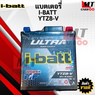 แบตเตอรี่ มอเตอร์ไซค์ XMAX CBR250/300 Vespa D-tracker KLX Rebel250 i-batt YTZ8V 12V-8.5AH เท่าYTZ8V 