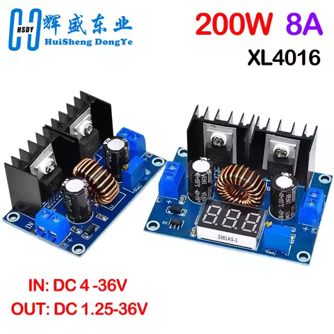 XL4016 PWM Adjustable 4-36V To 1.25-36V Step-Down Board Module Max 8A 200W DC-DC Step Down Buck Conv