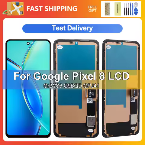 Pixel 8 Tested For Google Pixel8 GKWS6 G9BQD GPJ41 LCD Display Touch Screen Digitizer Assembly Repla