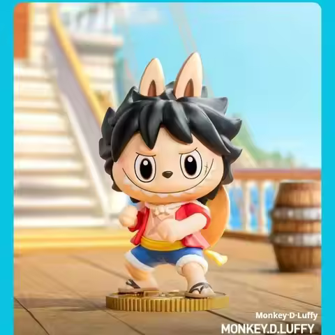 Hot Genuine Popmart The Monsters X One Piece Series Blind Box Labubu One Piece Chopper Mystery Cute 