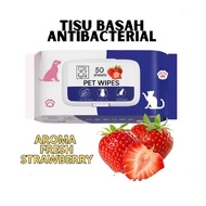 Pet Wipes 50 Sheets Non-Alcoholic Wet Wipes for Cats and Dogs