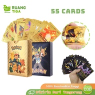 55pcs Pokemon Card Game Gold Silver Pokemon Game Cards Holder For Collection