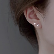 Zhengsheng Silver Jewelry 999 Pure Star Moon Earrings Sterling Silver Earring