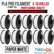 Fabbxible PLA Pro Filament 1.75mm 1kg x 10 Rolls for Business Production