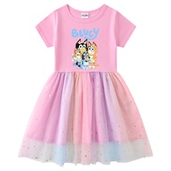 bluey Princess Dress Kids Birthday Party Costume Dress