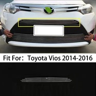linkoko Car Front Bumper Center Upper Vent Grille 1 pcs for Toyota Vios 2014 2015 2016 Model Stainle
