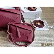 [1: 1 LOGO Correct Bag] Luojia Female Bag Puzzle edge Leather Geometric Bag Puzzle Bag Mini Pillow B